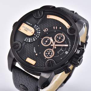 <span class=keywords><strong>Montre</strong></span>-<span class=keywords><strong>bracelet</strong></span> à quartz de luxe pour <span class=keywords><strong>homme</strong></span> Huanghong, élégante, décontractée, en acier inoxydable, cadran en cristal, <span class=keywords><strong>bracelet</strong></span> en cuir - Product Image 3