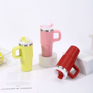 14oz Handle Car Travel <b>Mug</b> Tumbler Double Wall Insulated Stainless Steel Lid Straw Non-Slip Included - Product Image 4