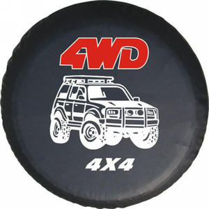 Logo personnalisé 4wd 13 "14" 15 "16" 17 "20 pouces Housse anti-poussière pour <span class=keywords><strong>pneu</strong></span> de secours pour véhicules tout-terrain <span class=keywords><strong>4x4</strong></span> - Product Image 1