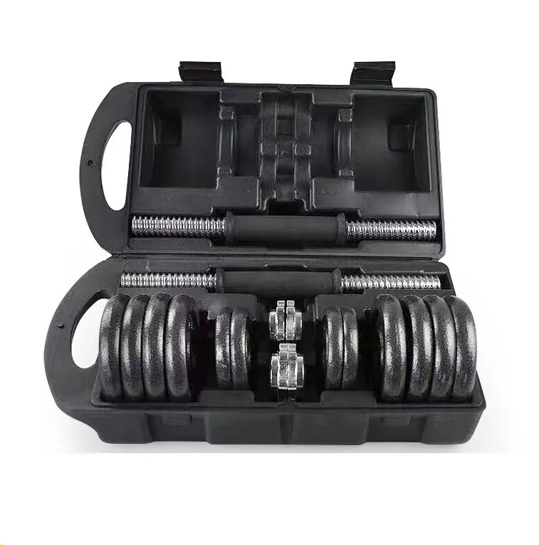 Gym Home Gewichtheffen Dumbbel Met Koffers Baklak Zwart Geverfd Gietijzer 20Kg Gewichten Dumbbells Set