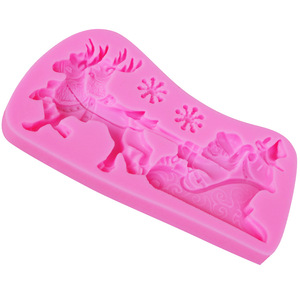 HY – moule en Silicone à thème de noël, motif élan, flocon de neige, arbre, cerf, Fondant, Dessert, glaçon, bonbons, chocolat - Product Image 3