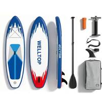 Planche à pagaie gonflable tout-terrain de qualité allemande OEM 305*81*15CM en EVA/PVC écologique, portable pour lacs et rivières, avec 3 ailerons