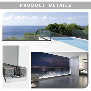 Sungye Biệt Thự Hiện Đại Không Khung Lan Can Nhà Máy Ban Công Lan Can U Kênh Nhôm Tay Lan Can Ngoài Trời Kính Lan Can - Product Image 4