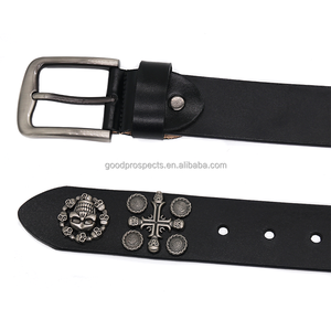 Thiết Kế Mới Punk Phong Cách Người Đàn Ông Thời Trang Đinh Tán Vành Đai Da Chính Hãng Hộp Sọ Và Cây Thánh Giá Đinh Tán Pin Khóa Với Đinh Tán - Product Image 5