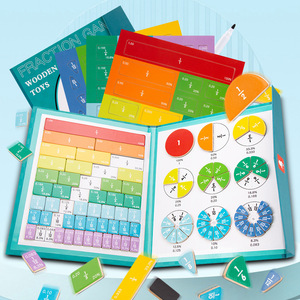 Livre <span class=keywords><strong>de</strong></span> Fractions Montessori : Matériel Pédagogique Mathématique, Blocs <span class=keywords><strong>de</strong></span> Correspondance pour Fractions, Décimaux et Pour Centages, Jouet d'Entraînement à la Logique Numérique - Product Image 1