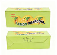 Charbon à chicha de qualité supérieure parfumé au citron, allumage rapide, forme étoile, 35 mm, pour bar lounge, vente en gros et au détail
