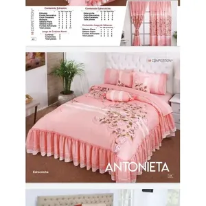 Set Copripiumino Antonietta Matrimoniale con Ricami Floreali Stile Principessa, Set da Letto 7 Pezzi in Poliestere per Tutte le Stagioni - Product Image 4