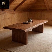 Table basse en bois longue de style Wabi-Sabi japonais de haute qualité pour salon, table à thé zen moderne et simple de style nordique pour bureau