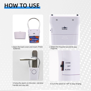 Bán buôn không dây treo cửa núm báo động với động đất phát <span class=keywords><strong>hi</strong></span>ện Key loại Home an ninh cảm biến báo động - Product Image 4