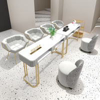 Nouvelle table de manucure et pédicure moderne en métal, très demandée, pour usage en centre commercial et qualité durable