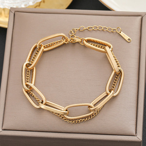 Wholesale Trendy Women's 18K Gold Plated <b>Charm</b> Bracelet <b>Bangles</b> Crystal Rhinestone Decorated Gift - Product Image 6
