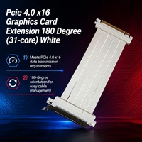 EMI-Abschirmung Weißes PCIe 4.0 X16 Verlängerungskabel 64GB/s 180 Grad Drehung 31-adriges Versilbertes Kabel ITX Maßgefertigtes Grafikkabel