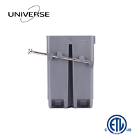 Approuvé ETL 22 Cu.in. Boîtier électrique 1 poste neuf, en PVC gris, pour prises/interrupteurs, avec clous intégrés pour installation murale