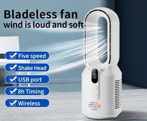 Mini ventilador de refrigeración de aire eléctrico portátil nuevo diseño sin hojas usable hogar dormitorio uso al aire libre instalación de techo hecho de plástico - Product Image 2