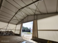 Tente de stockage grande capacité à grande portée, structure en fer robuste, bâche en PVC imperméable, abri industriel toutes saisons