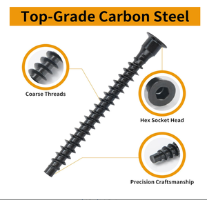 Tornillos confirmados <span class=keywords><strong>M7</strong></span> X 60mm Hex Socket Drive Muebles avellanados Conexión Juego de tornillos autorroscantes Acero al carbono Zinc plateado - Product Image 3