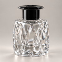 Flacon diffuseur de parfum cylindrique de luxe en verre transparent épais 50ml 100ml 150ml 200ml avec couvercle métallique, récipient vide pour la maison