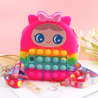 Sac à dos pour fille avec nœud papillon, sac à dos mignon, sac d'école, sac à bandoulière, cadeau de Noël pour enfants, jouets sensoriels Push Pop Bubble Fidget