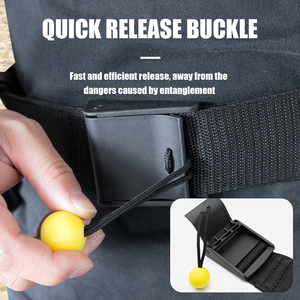 Koetsu เข็มขัดแพดเดิลบอร์ดผ้าอ๊อกซ์ฟอร์ดทนทาน-หัวเข็มขัดปลดเร็วและเชือกดึง, เหมาะกับกระดานโต้คลื่น/เป่าลม, สีดำ - Product Image 5