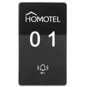 Pelat Pintu LED Hotel Kustom Sakelar Sentuh DND MUR Binatu LOGO Bel Pintu Kamar Tanda Nomor Plat Pintu Elektronik