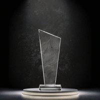 Trophée d'entreprise personnalisé en cristal avec logo et texte gravés – Reconnaissance des employés, années de service, leadership (Style 04)