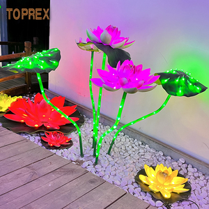 Nuevo proyecto de iluminación de <span class=keywords><strong>piscina</strong></span> Artificial de simulación decorativa para exteriores, hoja de loto verde, río, jardín, flor flotante, luz Led de loto - Product Image 4