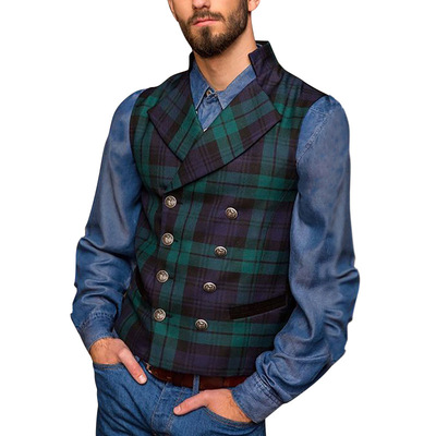 2021 new arrivals men's vests & waistcoats stylish Spring used clothes Autumn plaid fashion vest