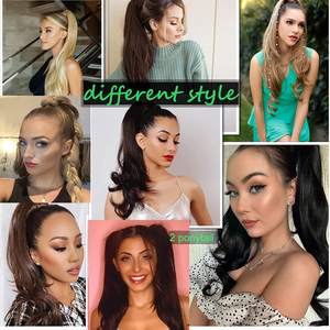 Extensiones de Cabello de Cola de Caballo Flexible de 32 Pulgadas, Cola de Caballo Larga y Ondulada, Piezas de Cabello Sintético para Mujeres y Niñas - Product Image 6