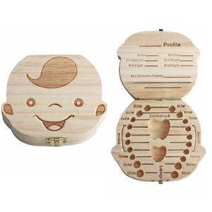 <b>Baby</b> Tooth Fairy Storage <b>Box</b> Organizer for Boys & Girls-Wooden Kids Keepsake Holder with Childhood <b>Memory</b> Collection - Product Image 3
