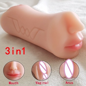 Gola profonda sesso orale 3-in-1 TPE masturbatore realistico doppio foro bocca anale giocattoli sessuali per uomini uomini uomini orali masturbazione - Product Image 6