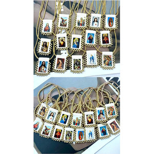 CH-LHN1609 joli plaqué or jésus charme tissu tissage collier couleur jésus pendentif collier mode femmes chaîne collier - Product Image 6