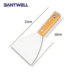Espátula de Acero Inoxidable de Alta Resistencia / Raspador de Cemento con Mango de Madera de Abedul, Diseño Perforable para Martillo, Hoja Engrosada - Product Image 2