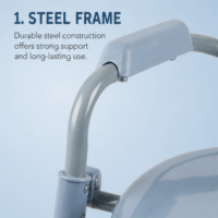 AndCare Commode de chevet en acier, capacité 100 kg, pour personnes âgées et handicapées - Fournitures de thérapie de réadaptation