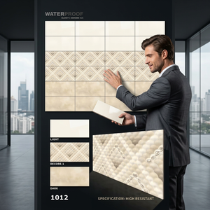 กระเบื้องผนังเซรามิกเคลือบเงางาม12X24 30x60ซม. 300X600มม. เคลือบสำหรับตกแต่งบ้าน - Product Image 1