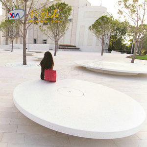 Nuevos Materiales de Construcción de Piedra, Banco de Hormigón Prefabricado GRC Gris 18969844106 para Uso en Parques y Plazas al Aire Libre - Product Image 1