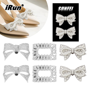 IRun Custom Detachable Diamond Mix Bows <strong>Shoe</strong> Buckle charm Crystal <strong>Shoe</strong> <strong>Clip</strong> Metal Bowknot <strong>Shoe</strong> <strong>Accessories</strong> - Product Image 1