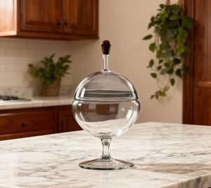 Réservoir de rangement décoratif en <span class=keywords><strong>verre</strong></span> américain gris personnalisé <span class=keywords><strong>à</strong></span> <span class=keywords><strong>pied</strong></span> haut avec couvercle, décoration de salon, ornements de rangement pour la maison - Product Image 6