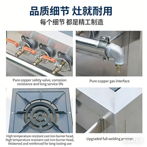 2026 Orta Doğu Çift Büyük Ocaklı Kısa Ayaklı Gazlı Ocak Bant Kenarlı Çorba Ocaklı Ocaklar - Product Image 4