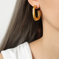 Minimaliste 316L Acier Inoxydable Métal Haute Qualité Insolite Boucles D'oreilles Or 18K PVD Plaqué Antirouille Bijoux De Mode