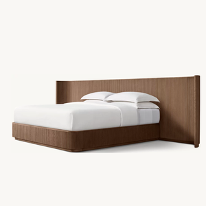 Op maat gemaakt modern <span class=keywords><strong>bed</strong></span> van massief hout 180*200cm Luxe gestoffeerd Scandinavisch eikenhouten kingsize <span class=keywords><strong>bed</strong></span> Elegant slaapkamermeubilair - Product Image 3