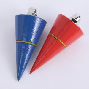 Plomada Neutra para Construcción, Forma de Cono Azul y Rojo con Punta Metálica para Medición en Carpintería - Product Image 2