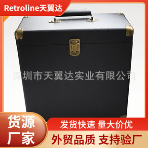 Boîte de rangement pour disques vinyles rétro, noire, anti-poussière, anti-humidité, étui pour CD - Product Image 2