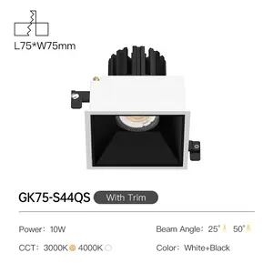 XRZLux 10W IP44 Downlight a prueba de agua Square ETL COB Focos de techo LED empotrados Embedded 0/1-10V Foco regulable