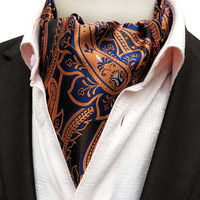 Herren-Breitkrawatte Modischer Großflächiger Paisley-Druck Retro Farbblock-Halstuch Ascot-Schal