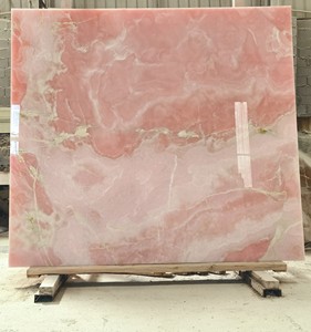 आधुनिक डिजाइन प्राकृतिक संगमरमर पॉलिश गुलाबी ओनिक्स स्लैब रसोई के आउटडोर होटल के फर्श प्राकृतिक गुलाबी गोनीक्स स्लैब - Product Image 2