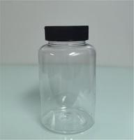 Bouteille de médicaments vide transparente en PET de 250 ml (250 cc) marron/noire, flacon pour vitamines et pilules, avec bouchon à vis de sécurité enfant, sérigraphié