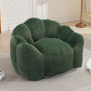 Evacuated Shrink-Wrapped <b>Inflatable</b> Vacuum Compressed Eco-Friendly Cloud-Flower Solo Velvety Sherpa Fleece Upholstery Sectional - Product Image 3