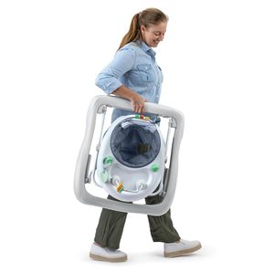 Trotteur pour bébé marcheur en chambray 3 hauteurs réglables cadre en plastique comprenant des jouets de 6M à 12M - Product Image 3