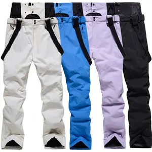 Venta al por mayor de ropa deportiva unisex logotipo personalizado al aire libre impermeable a prueba de viento cálido snowboard tirantes Baberos pantalones de nieve pantalones de esquí