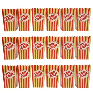 Popcorn bags Vintage Retro Design Red & White Colored Nostalgic Carnival Stripes like Popcorn Bags & Popcorn Tubs